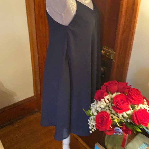 🎈Navy Blue Spaghetti strap asymmetrical swing dress🎈 - Picture 5 of 8